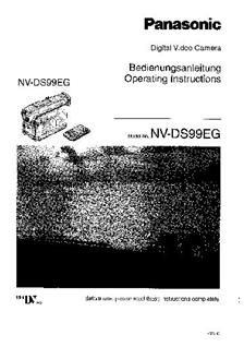 Panasonic NV DS 99 EG manual. Camera Instructions.